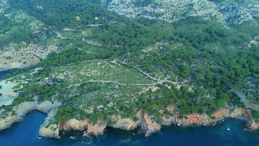 Picturesque Spanish coastline, ocean waters, secluded island inlets