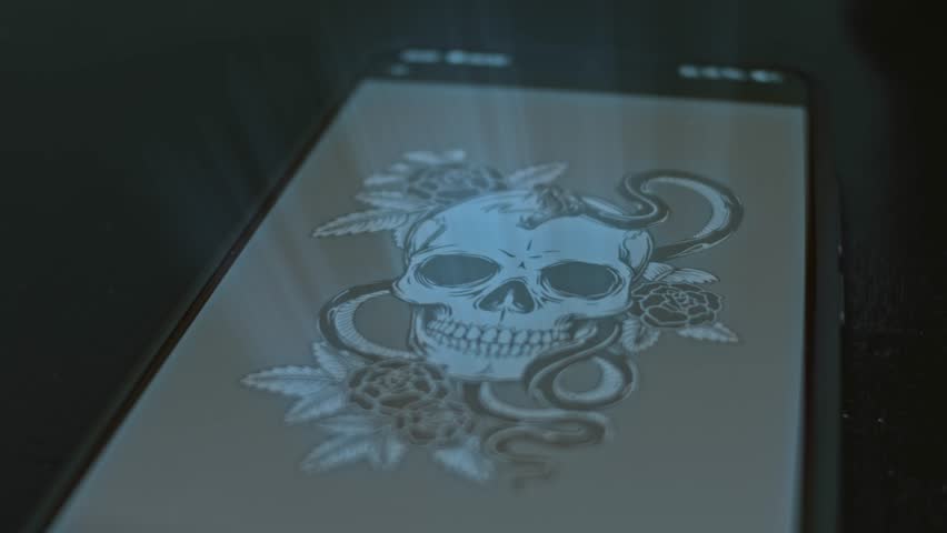 Human Skull with roses and snakes drawing, presentation - Powered by Shutterstock - Get 15% off with code: PIKWIZARD15