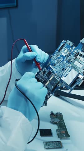 Scientific laboratory filled with various research equipment. Scientists are conducting experiments and research. Science and technology concept.