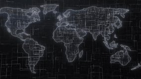 Digital Circuit World Map on Dark Background Animation, Digital world map with circuit-like design on a dark background - Powered by Shutterstock - Get 15% off with code: PIKWIZARD15