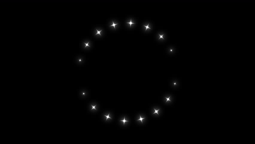 Twinkling Stars Animation on Transparent Background. Blinking Star Loop. Sparkling Light Effect 4K.