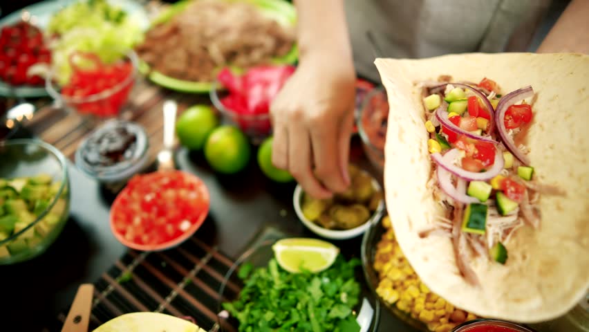 Tasty Mexican Tacos Filled Meat. Homemade American Soft Shell Beef Tacos. Mexican Food Burrito. Tortilla Fast Food. Mexican Pork Carnitas Tacos Fajitas. American Taco Salsa Corn Tortilla Carne Asada
