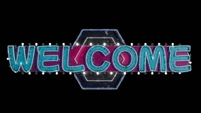 Welcome light sign. Neon welcome sign on alpha channel. Isolated illuminated welcome sign. - Powered by Shutterstock - Get 15% off with code: PIKWIZARD15