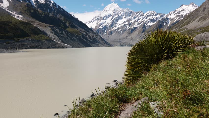 View of Hooker Lake with Mount Cook
