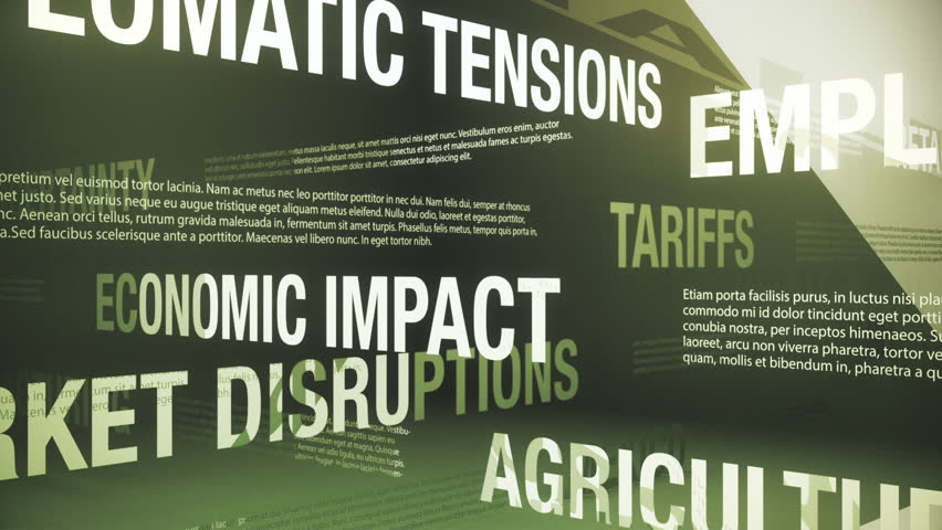 2025 Tariffs and Global Trade War Related Terms Seamless Animated Loop