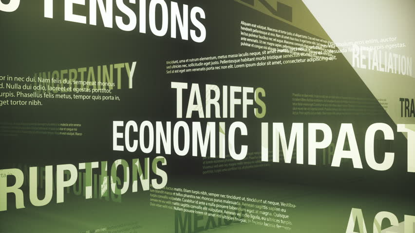 2025 Tariffs and Global Trade War Related Terms Seamless Animated Loop