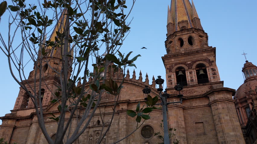 Cathedral facade, a Catholic place in Guadalajara, Jalisco, Mexico, a tourist destination, travel destinations, ancient architectural design