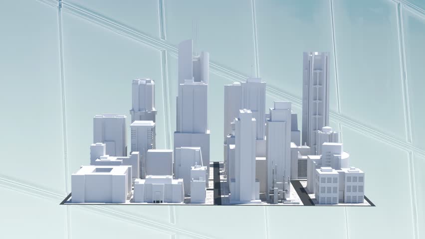 background architectural layout concept schematic city houses rotates loop 3d rendering