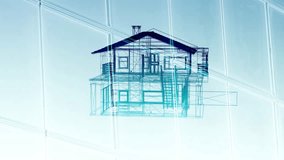 background architectural layout concept schematic drawing of  house  rotates loop 3d rendering - Powered by Shutterstock - Get 15% off with code: PIKWIZARD15