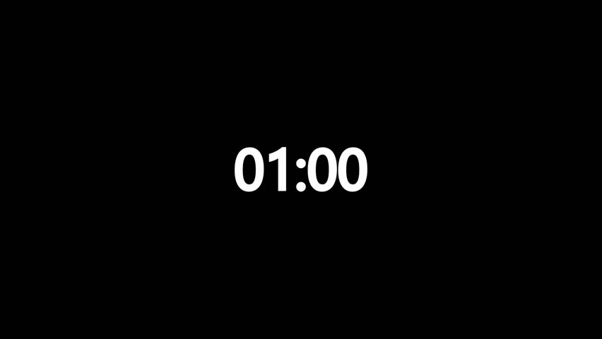 1 minute countdown. Timer countdown background. Neon countdown numbers. Neon lights timer, laser ray with counter