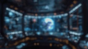 A robotic hand presents a glowing sphere representing artificial intelligence concepts, surrounded by digital communication icons in a futuristic control room setting. Auvana - Powered by Shutterstock - Get 15% off with code: PIKWIZARD15