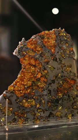 Rare earth minerals displayed in museum exhibit