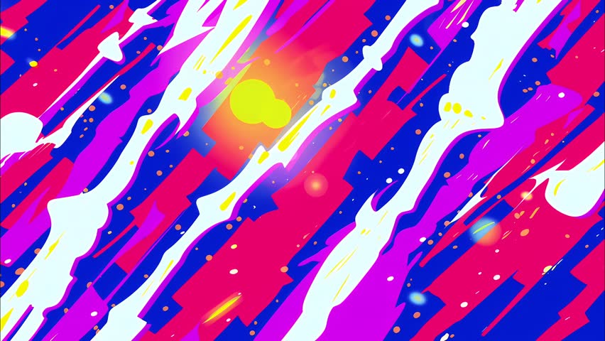 Seamless looping cartoon-style animated background with a vibrant, colorful, and dynamic look. Perfect for motion graphics, comics, anime aesthetics, and creative design projects.