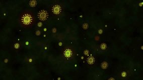Abstract, bright colorful virus cells floating on dark background. Abstract 3D rendering concept in 4K. 4k animation. 3D Illustration - Powered by Shutterstock - Get 15% off with code: PIKWIZARD15