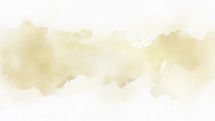 A Slow smooth blending transition animation of subtle yellow watercolor paint wash against a white background in a seamless loop able video.