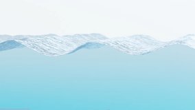 Seamless loop 3D animation of a clean ocean wave in cross-section. Smooth flowing water surface with realistic motion. Perfect for marine backgrounds, science visuals, or design projects. - Powered by Shutterstock - Get 15% off with code: PIKWIZARD15