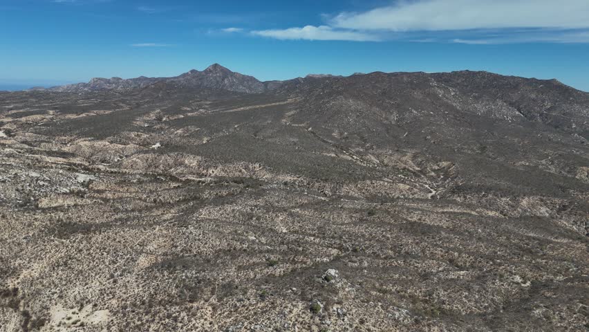 Road from la paz to la ventana punta arena aerial landscape drone shot panorama