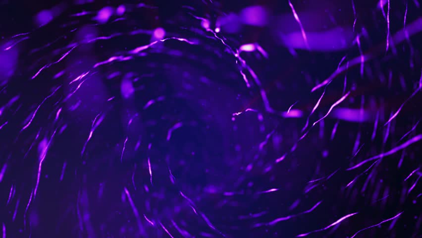 Whirling Amethyst Strands - 4K Fluid Motion Loop on Velvet Darkness