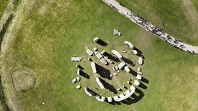 High Overhead birds eye drone aerial view Stonehenge stone circle - Powered by Shutterstock - Get 15% off with code: PIKWIZARD15