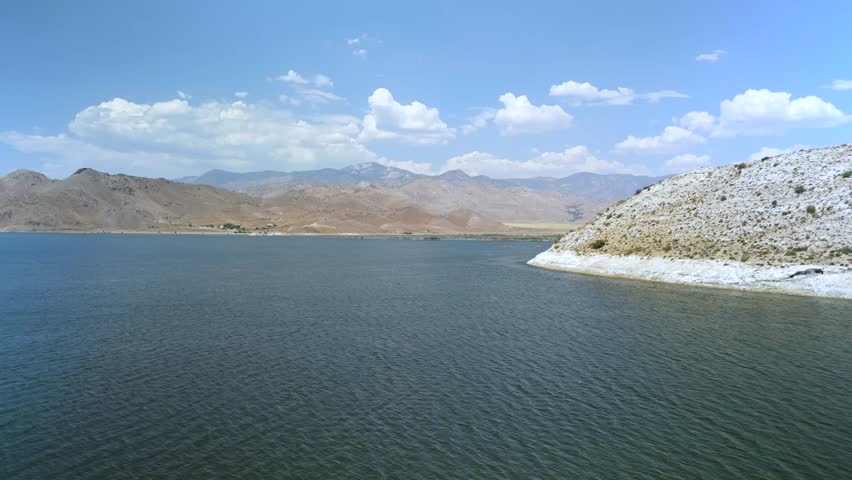 Idyllic View Of Lake Isabella In The Southern Sierra Nevada, Kern County, California, USA. Aerial Drone Shot