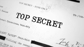 Close up on old document being classified as Top Secret with typewriter text. Government agency intelligence report or memo with sensitive censored material and information with restricted access only - Powered by Shutterstock - Get 15% off with code: PIKWIZARD15