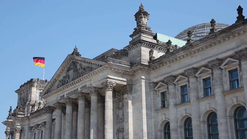 Side view of the Reichstag in Berlin