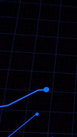 graph business increase growth animation video black background for mobile
