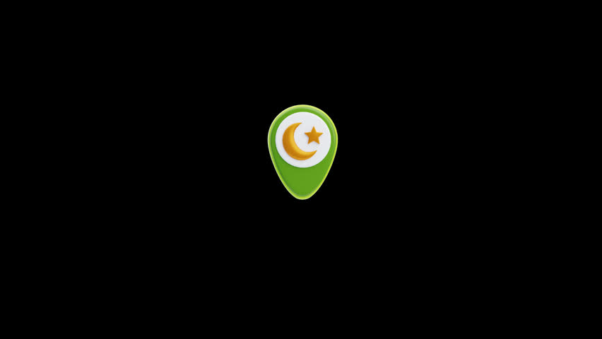 3D Animation of Qibla Location Marker