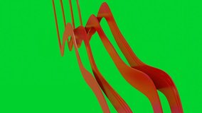 smooth red deforming ribbons move slowly on green background. 3d render looped animation - Powered by Shutterstock - Get 15% off with code: PIKWIZARD15