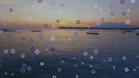 Network of connections and data processing animation over serene ocean sunset. Technology, connectivity, digital, futuristic, tranquility, innovation - Powered by Shutterstock - Get 15% off with code: PIKWIZARD15