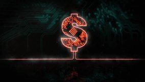 Digital dollar sign with binary numbers and data processing animation. Currency, finance, technology, computing, economy - Powered by Shutterstock - Get 15% off with code: PIKWIZARD15