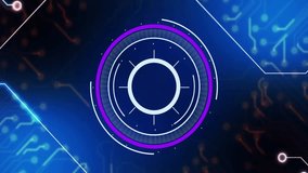 Glowing connections in futuristic digital circuit board with animation interface. Technology, innovation, circuitry, connectivity, network, electronics - Powered by Shutterstock - Get 15% off with code: PIKWIZARD15