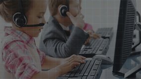 In school, children using computers with digital interface overlay in classroom. Technology, education, e-learning, students, studying, modern - Powered by Shutterstock - Get 15% off with code: PIKWIZARD15