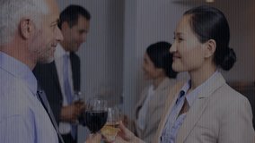 Business professionals discussing with binary code overlay in office setting. teamwork, collaboration, technology, digital, innovation, corporate - Powered by Shutterstock - Get 15% off with code: PIKWIZARD15