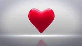 Animation of red heart floating over mathematical equations on reflective surface. Mathematics, geometry, love, science, abstract, digital - Powered by Shutterstock - Get 15% off with code: PIKWIZARD15
