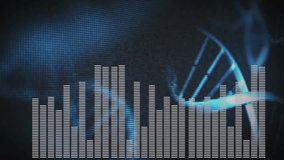 Hand holding brain with digital soundwave animation over DNA strand background. Artificial intelligence, biotechnology, innovation, science, technology, neuroscience - Powered by Shutterstock - Get 15% off with code: PIKWIZARD15