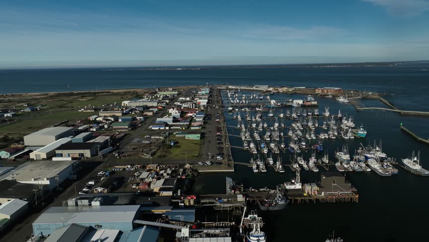 Aerial view of Westport, Washington and it