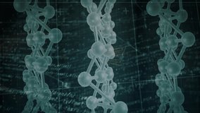 Animating DNA strand with binary coding for scientific data processing visuals. Biotechnology, genetics, bioinformatics, science, digital, futuristic - Powered by Shutterstock - Get 15% off with code: PIKWIZARD15