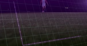 Soccer players on field with data graph animation overlaying scene. Sports, analytics, performance, athletes, teamwork, strategy - Powered by Shutterstock - Get 15% off with code: PIKWIZARD15