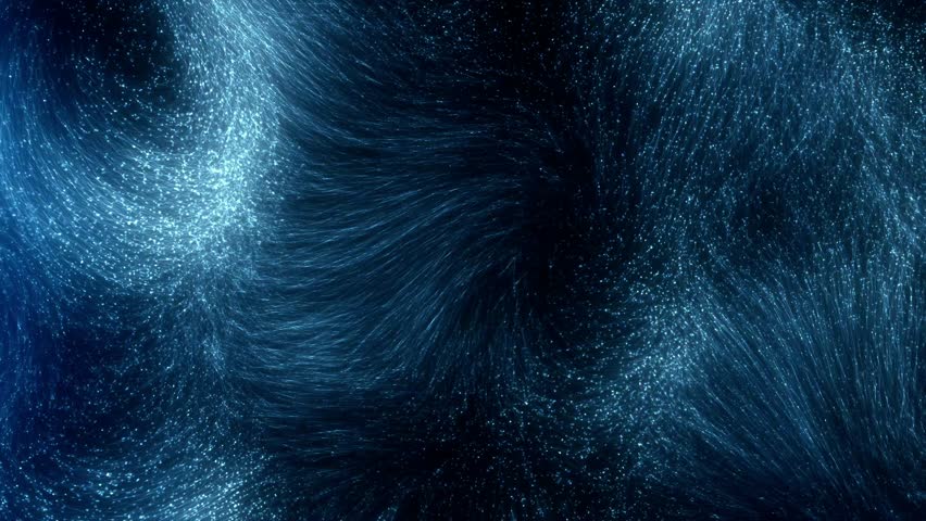 Abstract digital data wave with glowing particles and dynamic lines on a dark background, concept of technology and data visualization. 3d animation
