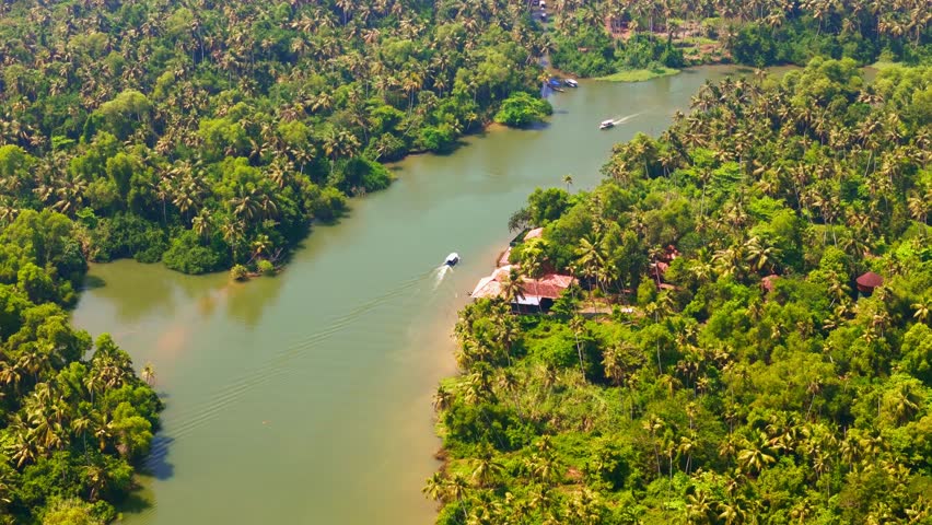 aerial drone footage of Kerala’s lush greenery