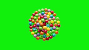 colorful round candies scattered green screen or chroma key animation - Powered by Shutterstock - Get 15% off with code: PIKWIZARD15