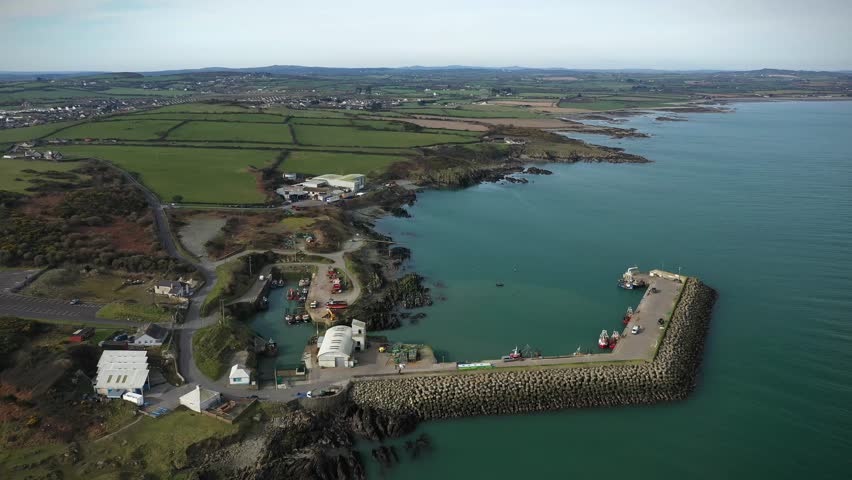 Aerial View Over Clogherhead, Oriel Port, Louth Ireland