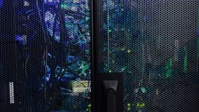 Animation of social media likes and numbers floating over server room equipment. Technology, network, data, analytics, cloud, connectivity - Powered by Shutterstock - Get 15% off with code: PIKWIZARD15