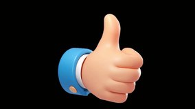 3D Representation of a Thumbs-Up Gesture with Blue Cuff - Powered by Shutterstock - Get 15% off with code: PIKWIZARD15