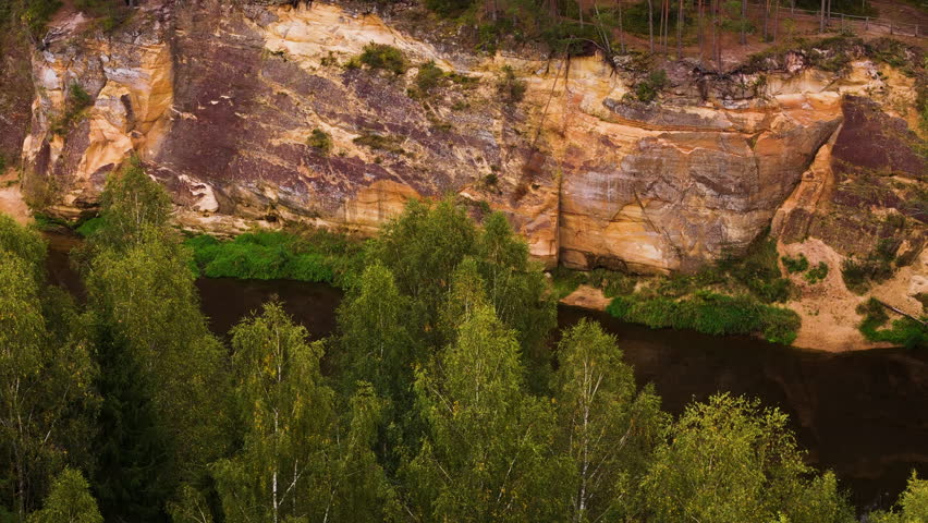 Eagle Cliffs (Erglu Klintis); An Eagle Eye View Soaring Above The Spectacular Limestone Rock Formations Dating Back To The Devonian Period.