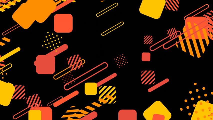 Particle VJ Shapes Pop Orange Yellow Pastel 3d render loop