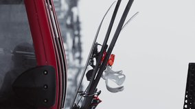 Skiers and snowboarders exit a cable car cabin, ready to hit the slopes with their alpine gear. Perfect for winter sports, mountain adventures, and travel-themed projects. slow motion video - Powered by Shutterstock - Get 15% off with code: PIKWIZARD15