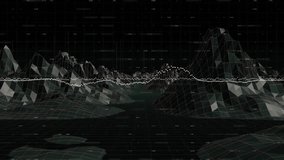 Abstract digital landscape with grid patterns and flowing data points animation. Technology, futuristic, connectivity, network, cyber, virtual - Powered by Shutterstock - Get 15% off with code: PIKWIZARD15