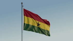 Ghana Accra Flag loop Cinematic Realistic Waving Blue Sky - Powered by Shutterstock - Get 15% off with code: PIKWIZARD15